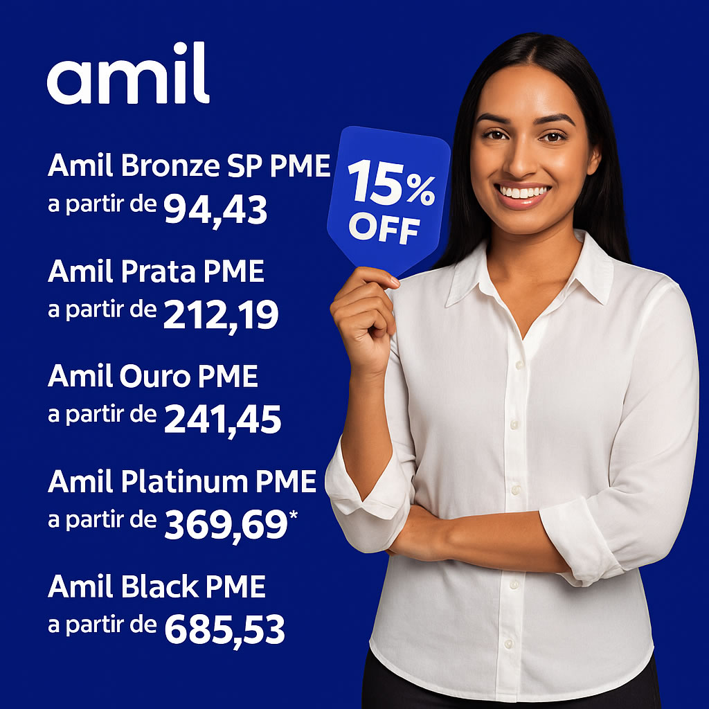 Planos Amil PME com 15% OFF